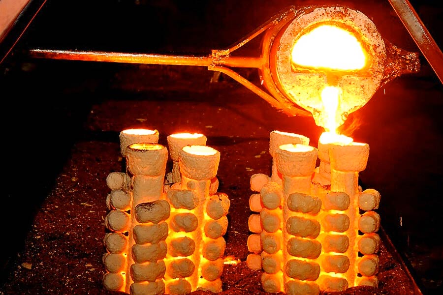 Furnace metal casting process
